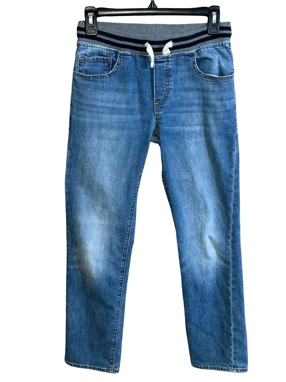 Gap Kids Straight Jeans XXL 14-16 Blue Expandable Waist Drawstring